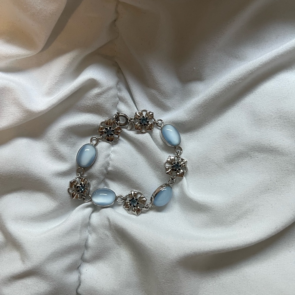 Elegant Silver and Blue Women's Bracelet